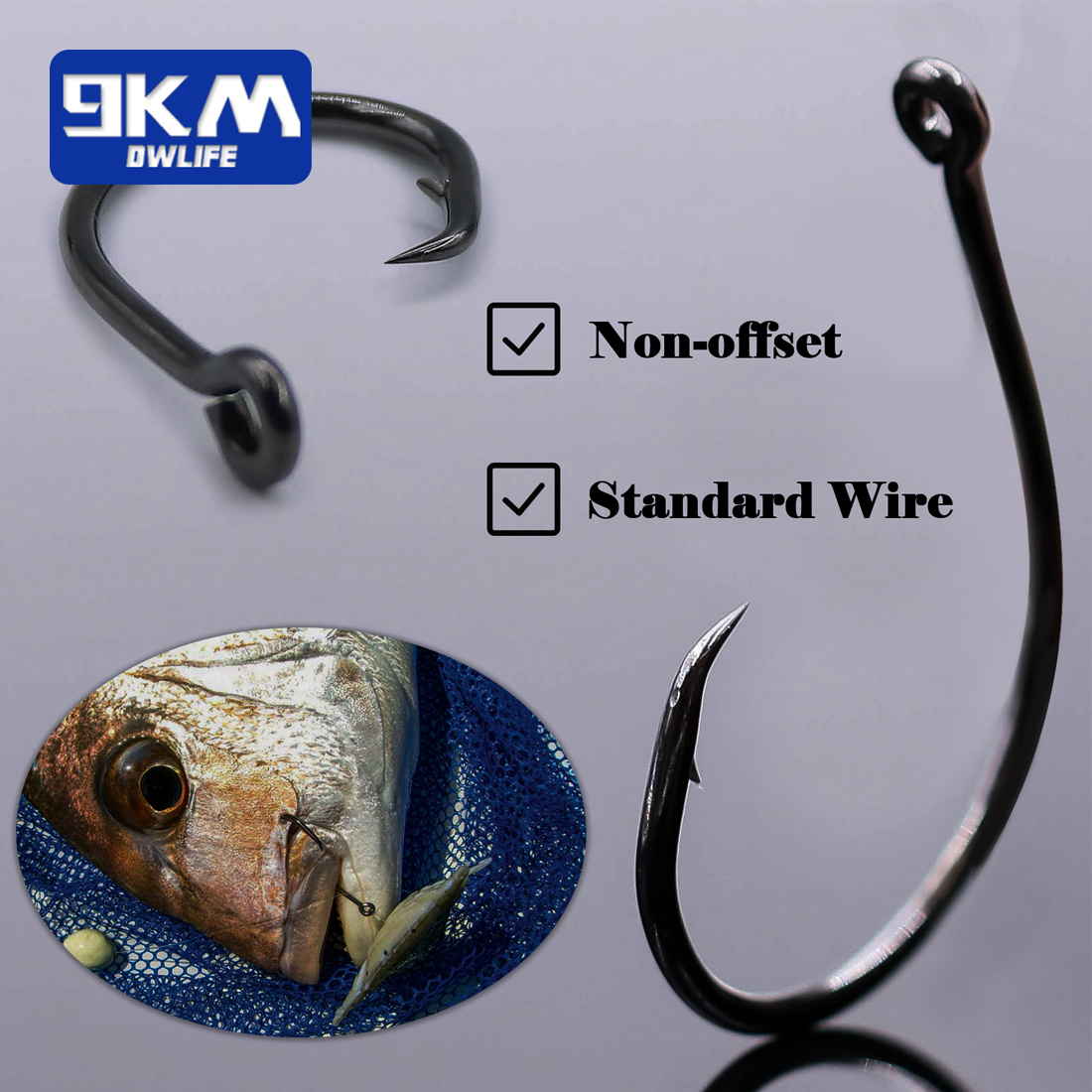 9KM 25-50 шт. прямые крючки с  – обзор и цена Fishing Hook Offset